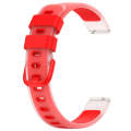12mm Universal Two Color Transparent Silicone Watch Band(Red)