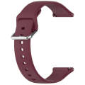 24mm Universal Small Waist Silicone Watch Band(Wine Red)