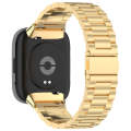 For Redmi Watch 3 Lite / Watch 3 Active Three-bead Metal Stainless Steel Watch Band(Gold)