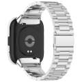 For Redmi Watch 3 Lite / Watch 3 Active Three-bead Metal Stainless Steel Watch Band(Silver)