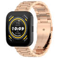 For Amazfit Bip 5 Three Strains Stainless Steel Watch Band(Rose Gold)