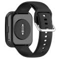 For Amazfit Bip 5 Silicone Watch Band, Size:S Size(Black)