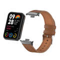 For Xiaomi Mi Band 8 Pro 18mm Microfiber Sewing Leather Watch Band(Brown)
