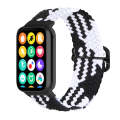 For Xiaomi Mi Band 8 Pro 18mm Buckle Nylon Braided Watch Band(Black White)