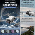 For DJI Mini 4 Pro JSR KB Series Drone Camera Lens Filter, Filter:4 in 1 Wide CPL ND8/16