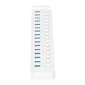 ORICO CT2U3-16AB Plastic Stripes 16 Ports USB 3.0 HUB with Individual Switches, Plug:UK Plug(White)