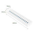 ORICO CT2U3-16AB Plastic Stripes 16 Ports USB 3.0 HUB with Individual Switches, Plug:UK Plug(White)