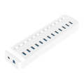 ORICO CT2U3-13AB Plastic Stripes 13 Ports USB 3.0 HUB with Individual Switches, Plug:EU Plug(White)