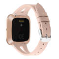 For Fitbit Versa 2 Leather Middle Opening Watch Band(Apricot)