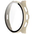 For Garmin Venu 3S PC + Tempered Glass Film Integrated Watch Case(Ivory White)