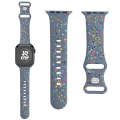 For Apple Watch SE 2023 44mm Floral Silicone Watch Band(Grey)
