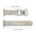 For Apple Watch SE 2023 44mm Floral Silicone Watch Band(Starlight)