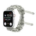 For Apple Watch Series 9 45mm Silk Silver Beads Braided Watch Band(Grey)