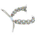 For Apple Watch SE 2023 44mm Paracord Gypsophila Beads Drawstring Braided Watch Band(Rainbow)