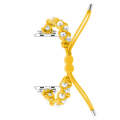 For Apple Watch SE 2023 40mm Paracord Gypsophila Beads Drawstring Braided Watch Band(Yellow)