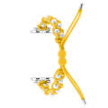 For Apple Watch Series 9 41mm Paracord Gypsophila Beads Drawstring Braided Watch Band(Yellow)