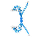 For Apple Watch 42mm Paracord Gypsophila Beads Drawstring Braided Watch Band(Blue)