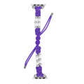For Apple Watch Series 6 44mm Paracord Row Beads Drawstring Braided Watch Band(Purple)