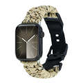 For Apple Watch SE 2023 40mm Paracord Plain Braided Webbing Buckle Watch Band(Khaki Camouflage)