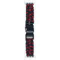 For Apple Watch Ultra 2 49mm Paracord Plain Braided Webbing Buckle Watch Band(Black Red)