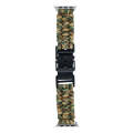 For Apple Watch Ultra 2 49mm Paracord Plain Braided Webbing Buckle Watch Band(Army Green Camouflage)