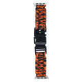 For Apple Watch Series 9 45mm Paracord Plain Braided Webbing Buckle Watch Band(Black Orange)