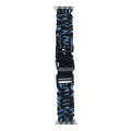 For Apple Watch Series 9 41mm Paracord Plain Braided Webbing Buckle Watch Band(Black Blue)