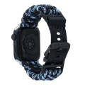 For Apple Watch Series 9 41mm Paracord Plain Braided Webbing Buckle Watch Band(Black Blue)