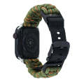 For Apple Watch Series 9 41mm Paracord Plain Braided Webbing Buckle Watch Band(Army Green Orange)