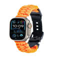 For Apple Watch Ultra 49mm Paracord Plain Braided Webbing Buckle Watch Band(Orange)