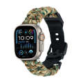 For Apple Watch Ultra 49mm Paracord Plain Braided Webbing Buckle Watch Band(Army Green Camouflage)