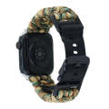 For Apple Watch Series 8 41mm Paracord Plain Braided Webbing Buckle Watch Band(Army Green Camoufl...