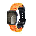 For Apple Watch Series 7 41mm Paracord Plain Braided Webbing Buckle Watch Band(Orange)