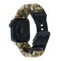 For Apple Watch Series 7 41mm Paracord Plain Braided Webbing Buckle Watch Band(Army Green Camoufl...