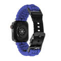 For Apple Watch Series 7 45mm Paracord Plain Braided Webbing Buckle Watch Band(Blue)
