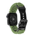 For Apple Watch Series 7 45mm Paracord Plain Braided Webbing Buckle Watch Band(Army Green)