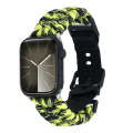 For Apple Watch SE 40mm Paracord Plain Braided Webbing Buckle Watch Band(Black Yellow)