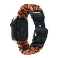 For Apple Watch SE 44mm Paracord Plain Braided Webbing Buckle Watch Band(Black Orange)