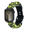 For Apple Watch Series 6 40mm Paracord Plain Braided Webbing Buckle Watch Band(Black Yellow)