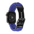 For Apple Watch Series 5 44mm Paracord Plain Braided Webbing Buckle Watch Band(Blue)