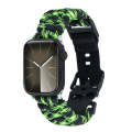 For Apple Watch Series 5 40mm Paracord Plain Braided Webbing Buckle Watch Band(Black Green)