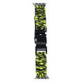 For Apple Watch Series 4 44mm Paracord Plain Braided Webbing Buckle Watch Band(Black Yellow)