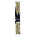 For Apple Watch Series 3 42mm Paracord Plain Braided Webbing Buckle Watch Band(Khaki Camouflage)