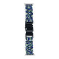 For Apple Watch Series 2 42mm Paracord Plain Braided Webbing Buckle Watch Band(Blue Green)