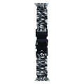 For Apple Watch 42mm Paracord Plain Braided Webbing Buckle Watch Band(Black White)