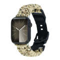 For Apple Watch 42mm Paracord Plain Braided Webbing Buckle Watch Band(Khaki Camouflage)