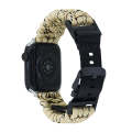 For Apple Watch 42mm Paracord Plain Braided Webbing Buckle Watch Band(Khaki Camouflage)