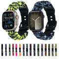 For Apple Watch Series 5 40mm Paracord Plain Braided Webbing Buckle Watch Band(Black Blue)