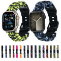 For Apple Watch Series 2 38mm Paracord Plain Braided Webbing Buckle Watch Band(Black Blue)