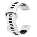 For Fitbit Charge 6 Two Color Silicone Watch Band(White Black)